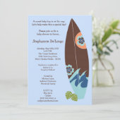 5x7 Surfer Baby Boards Baby shower Invitation (Debout devant)