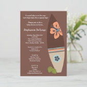 5x7 Surfer Baby Surf boards Invitation Baby shower (Debout devant)