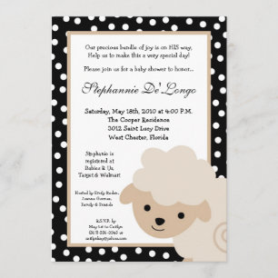 5x7 Sweet Neutra Farm Sheep Invitation Baby shower