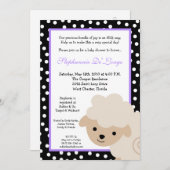 5x7 Sweet Purple Farm Sheep Baby shower Invitation (Devant / Derrière)