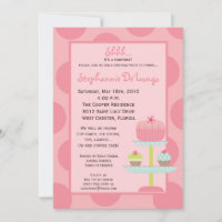 5x7 Sweet Treats Cup Cake Verjaardag Deel Uitnodig