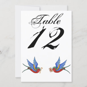 5x7 Tafel Nummerkaart Traditionele Vogel Tattoo Sp Kaart