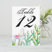 5x7 Tafelnummer Kaart Boho Llama Bohemian Cacti De (Staand voorkant)