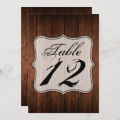 5x7 Tafelnummer Kaart Schuur Hout Country Rustiek (Voorkant / Achterkant)