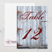 5x7 Tafelnummer Kaart Wit Wassen Hout Schuur Door  (Voorkant / Achterkant)