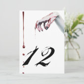 5x7 Tafelnummer Kaart zombie bloeddruppel vampier (Staand voorkant)