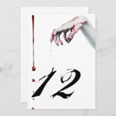 5x7 Tafelnummer Kaart zombie bloeddruppel vampier (Voorkant / Achterkant)