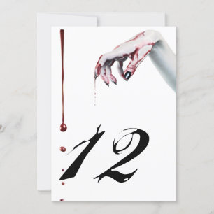 5x7 Tafelnummer Kaart zombie bloeddruppel vampier