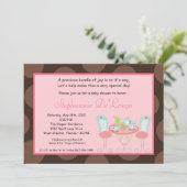 5x7 Tea Party Pointe Baby shower Invitation (Debout devant)