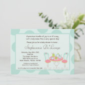 5x7 Tea Party Pointe Baby shower Invitation (Debout devant)