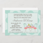5x7 Tea Party Pointe Baby shower Invitation (Devant / Derrière)