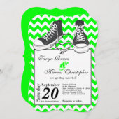 5x7 Tiener Sneakers Chevron Trouw Uitnodiging (Voorkant / Achterkant)