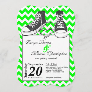 5x7 Tiener Sneakers Chevron Trouw Uitnodiging