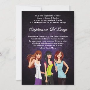 5x7 Tieners Teen Quinceanera Verjaardag Uitnodigin Kaart
