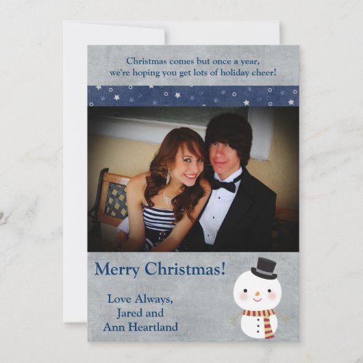 5x7 Top Hat Snowman Invitation (Devant)