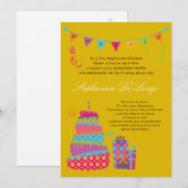 5x7 Topsey Cake Quinceanera Birthday Invitation Kaart (Voorkant / Achterkant)