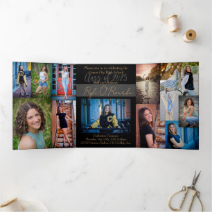 5x7 Triplé Graduation Faire-part Invitation