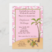 5x7 Tropical Turtle Mama Baby shower Invitation (Devant / Derrière)