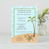 5x7 Tropical Turtle Mama Baby shower Invitation (Debout devant)