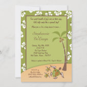 5x7 Tropical Turtle Mama TWINS Douche Invitation (Devant)