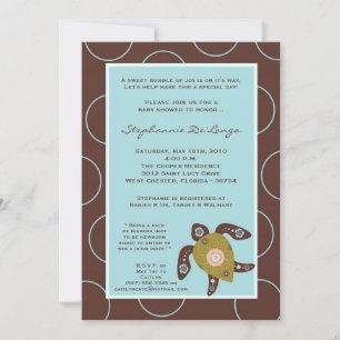 5x7 TropicalHawaiian Turtle Baby shower Invitation