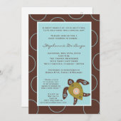 5x7 TropicalHawaiian Turtle Baby shower Invitation Kaart (Voorkant / Achterkant)