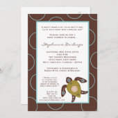 5x7 TropicalHawaiian Turtle Baby shower Invitation Kaart (Voorkant / Achterkant)