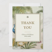 5x7 Tropische Pauw Palm Blank Wedding Dank u Bedankkaart (Voorkant)