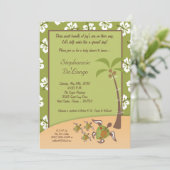 5x7 Tropische schildpad Mama TRIPLET Shower-uitnod Kaart (Staand voorkant)