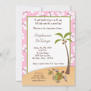5x7 Tropische Turtle Mama Baby shower Invitation Kaart