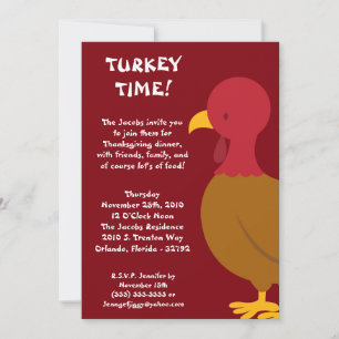 5x7 Turquie Food Thanksgiving Party Invitation