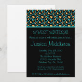 5x7 Turquoise Cheetah Imprimer 16e invitation anni (Devant / Derrière)