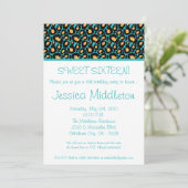 5x7 Turquoise Cheetah Imprimer 16e invitation d'an (Debout devant)