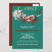 5x7 Turquoise Masquerade Sweet 16 Invitation anniv (Devant / Derrière)
