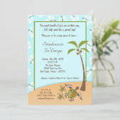 5x7 Turtle Tropical Mama TWINS Shower Invitation (Debout devant)
