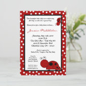 5x7 TWIN TWINS Red Lady Baby shower Invitation (Debout devant)