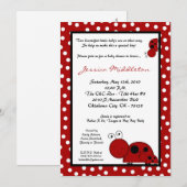 5x7 TWIN TWINS Red Lady Baby shower Invitation (Devant / Derrière)