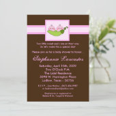 5x7 TWINS Sweet Pea in Pod Baby shower Invitation (Debout devant)