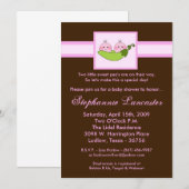 5x7 TWINS Sweet Pea in Pod Baby shower Invitation (Devant / Derrière)