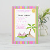 5x7 TWINS Sweetpea in Pod Baby shower Invitation (Debout devant)