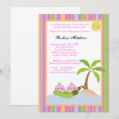 5x7 TWINS Sweetpea in Pod Baby shower Invitation (Devant / Derrière)
