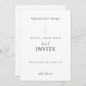 5x7 Uitnodigen: Upload uw eigen Kaart (Voorkant / Achterkant)