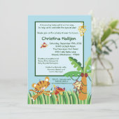 5x7 Uitnodiging tot Baby shower van regenwoud Oerw (Staand voorkant)