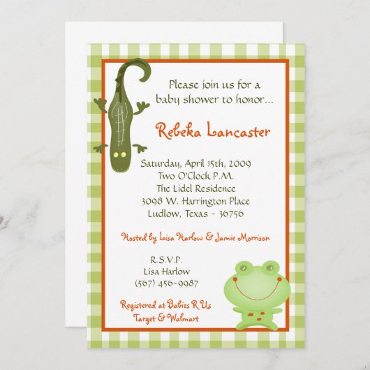 5x7 Uitnodiging - Uitnodiging om het Baby shower v (Voorkant / Achterkant)