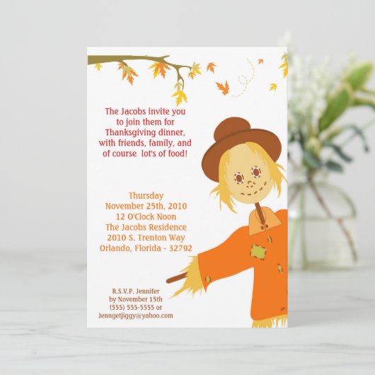 5x7 Uitnodiging van de Partij van de Thanksgiving (Staand voorkant)