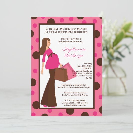 5x7 Uitnodiging van het Baby shower van het Mamma (Staand voorkant)