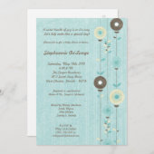 5x7 Uitnodiging voor blauw Baby shower voor lente- (Voorkant / Achterkant)