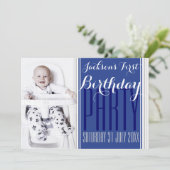 5x7 V Photo Baby Boy Invitation de fête d'annivers (Debout devant)