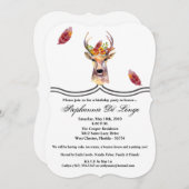 5x7 Verjaardag Uitnodiging boho hert Buck Head Bro (Voorkant / Achterkant)