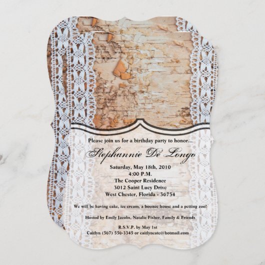 5x7 Verjaardag Uitnodiging land schuur hout kant t (Voorkant / Achterkant)